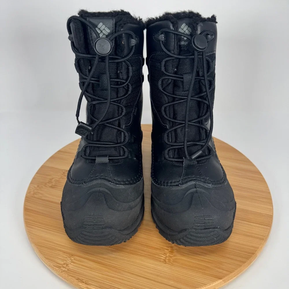 Columbia Kids Bugaboot Plus IV Omni-Heat Waterproof Winter Boots Black Kids Sz 4